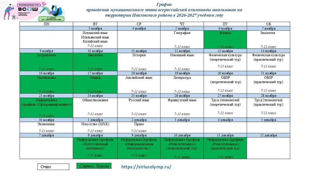график МЭ ВсОШ 26-27